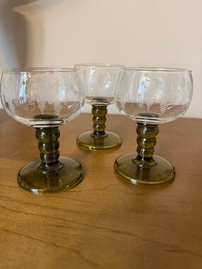 Vintage  Roemer Wine Glasses Traditional German Stemware  (Set of 3)